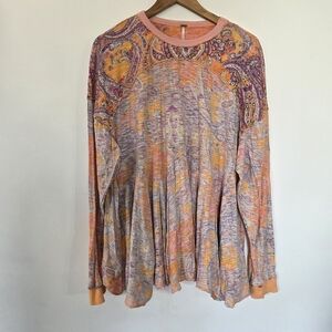 Free People Paisley Long Sleeve Top - Making Circles Top